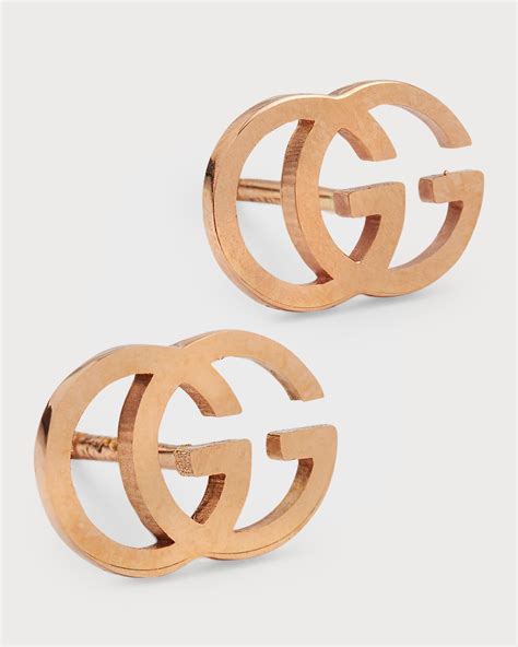 gucci 18k gold running g stud earrings|Gucci earrings interlocking.